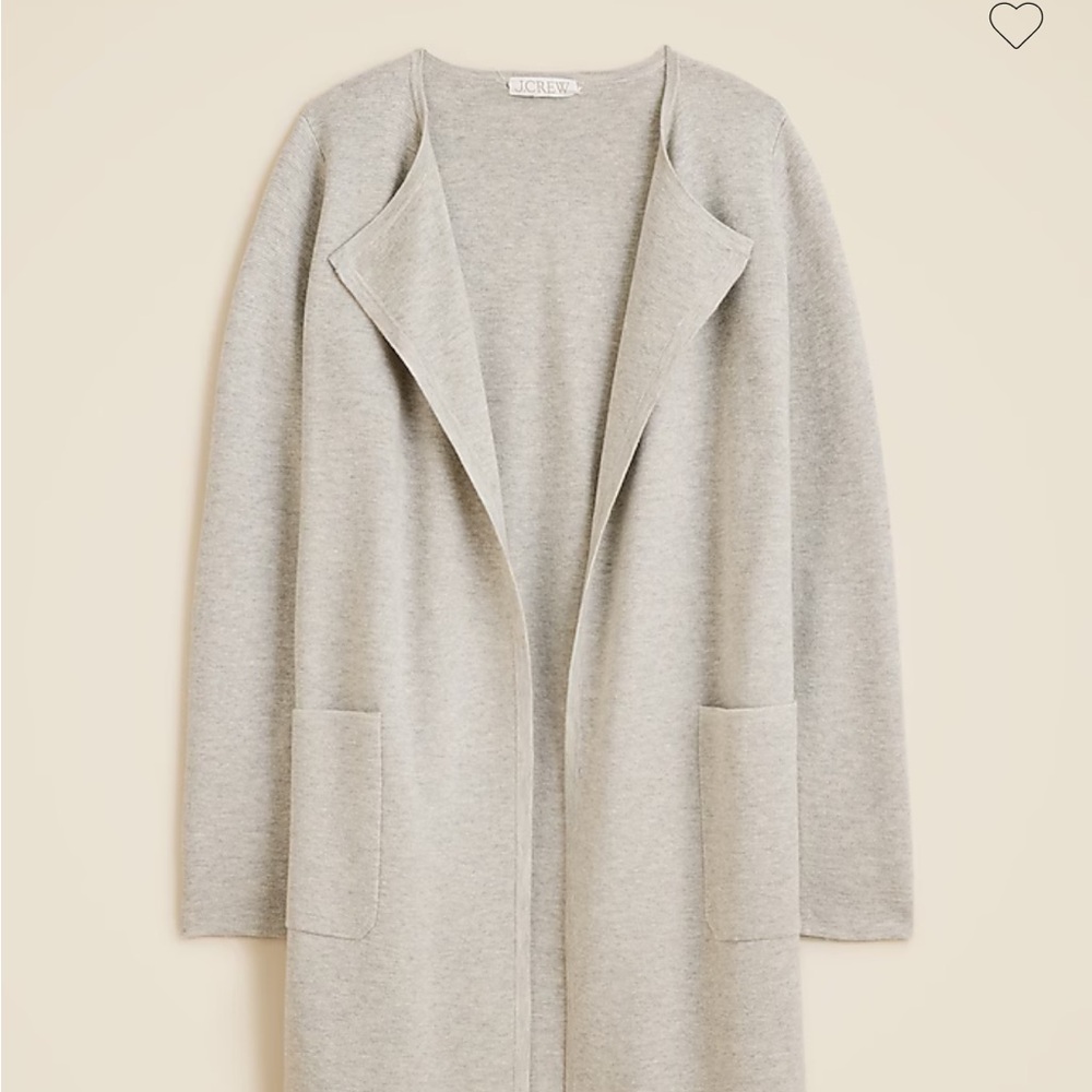 J. Crew Juliette collarless sweater blazer Women's Light gray cardigan coat